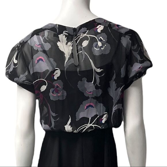 DKNY Sheer Top Short Sleeve Black Skirt Dress - Picture 5 of 8